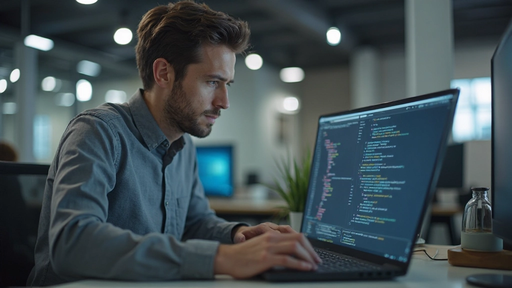 Процесс отладки и тестирования кода на экране монитора